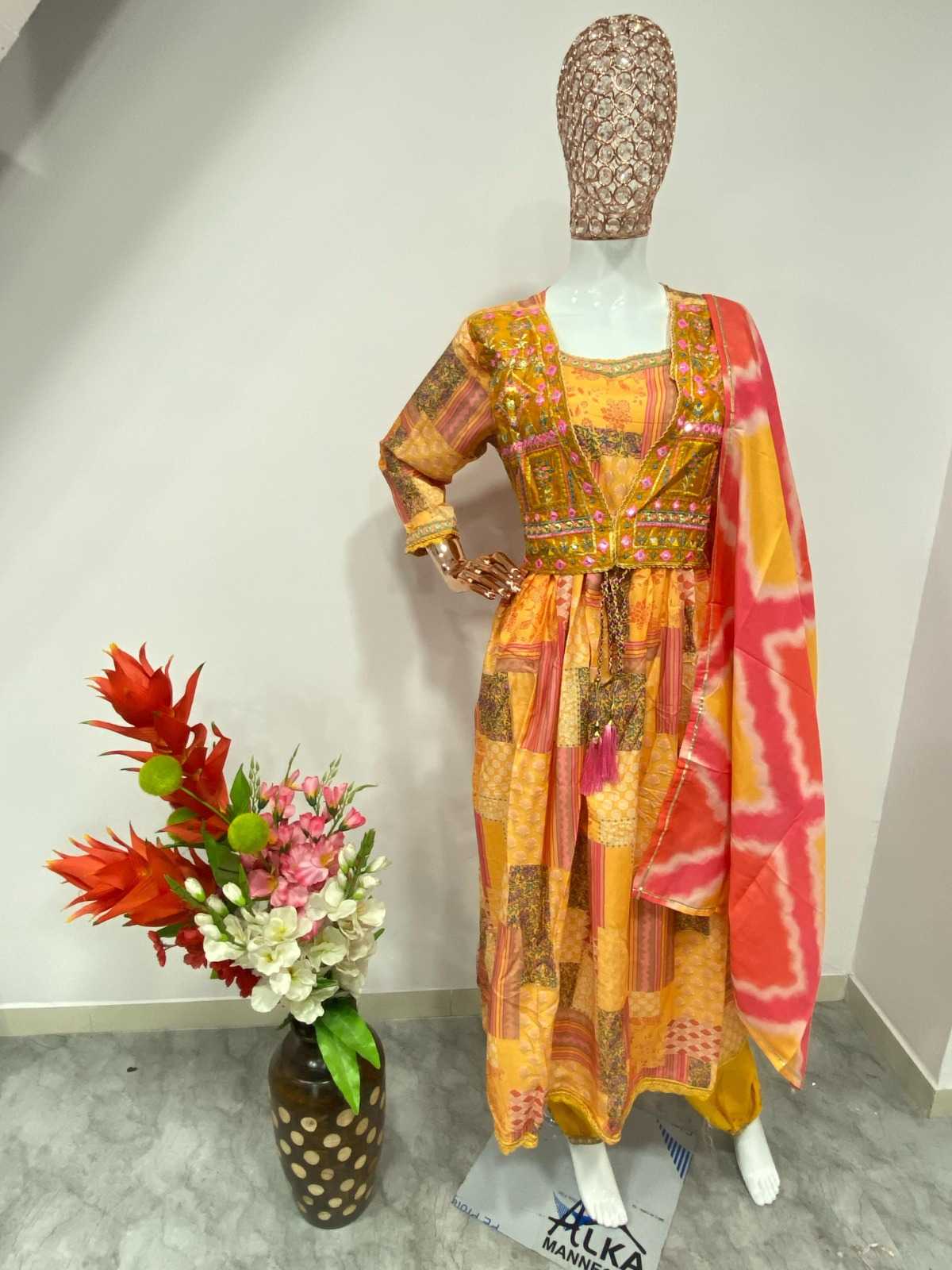 Muslin Silk RIN222 1066 Suits & Dresses Gowns Festive Collections Wholesale Printed Gowns Designer Suits Silk Gowns