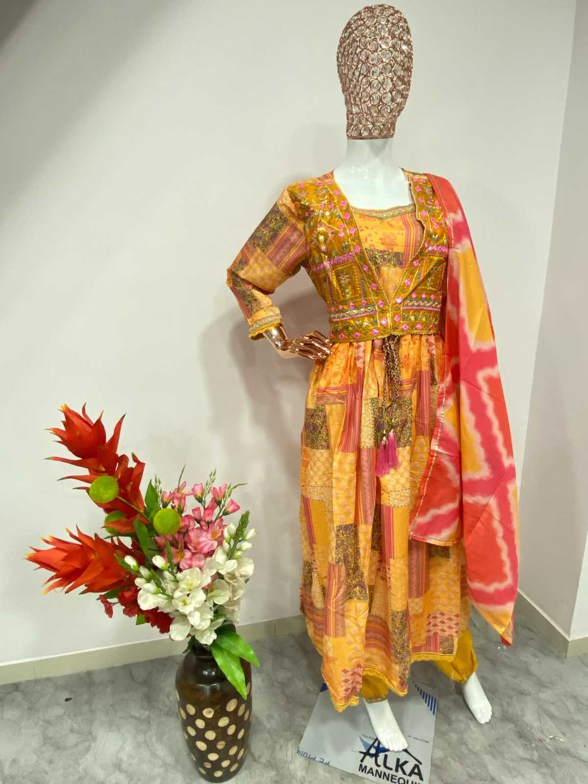 Muslin Silk RIN222 1066 Suits & Dresses Gowns Festive Collections Wholesale Printed Gowns Designer Suits Silk Gowns