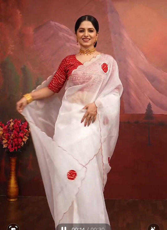 Organza RIN128 205 Sarees Wedding Collections Festive Collections Wholesale Organza Sarees Hand Work Sarees Sarees With Blouse