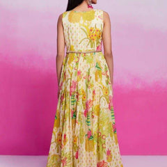 Organza RIN197 New Printed Gown Gowns Wholesale Printed Gowns Fancy Gowns Off-Shoulder Gowns