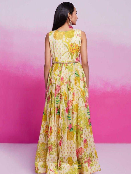 Organza RIN197 New Printed Gown Gowns Wholesale Printed Gowns Fancy Gowns Off-Shoulder Gowns