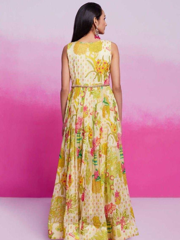 Organza RIN197 New Printed Gown Gowns Wholesale Printed Gowns Fancy Gowns Off-Shoulder Gowns