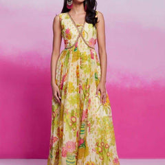 Organza RIN197 New Printed Gown Gowns Wholesale Printed Gowns Fancy Gowns Off-Shoulder Gowns