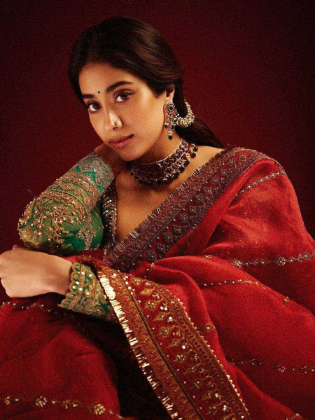 ORGANZA RIN141 1873 SAREES WHOLESALE ORGANZA SEQUENCE WORK JANHVI KAPOOR TEEJ KARWA CHAUTH SAREES