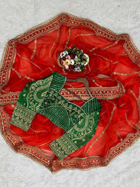 ORGANZA RIN141 1873 SAREES WHOLESALE ORGANZA SEQUENCE WORK JANHVI KAPOOR TEEJ KARWA CHAUTH SAREES