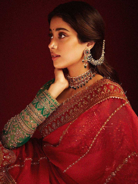 ORGANZA RIN141 1873 SAREES WHOLESALE ORGANZA SEQUENCE WORK JANHVI KAPOOR TEEJ KARWA CHAUTH SAREES