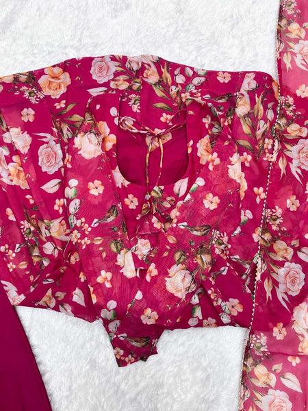 Organza Silk KESH481 PURE SOFT ORGANJA SILK Gowns Wholesale Printed Gowns Fancy Gowns Anarkali Gown Party Gowns Long Gowns