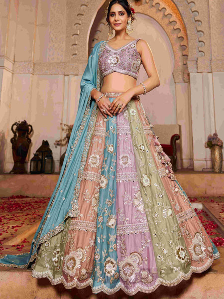 Poly Georgette RIN197 2744 Lehengas Wholesale Designer Lehenga Wedding Lehenga Embroidered Lehenga