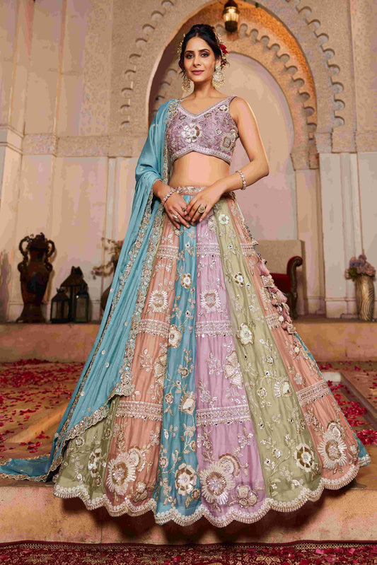 Poly Georgette RIN197 2744 Lehengas Wholesale Designer Lehenga Wedding Lehenga Embroidered Lehenga
