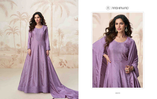 Premium Silk RIN184 AASHIRWAD RAGINI Gowns Wholesale Fancy Gowns Embroidery Gowns Designer Gowns