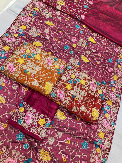 Rangoli Silk RIN188 Jeremy Sarees Sarees Wholesale Designer Sarees Embroidered Sarees Heavy Work Sarees