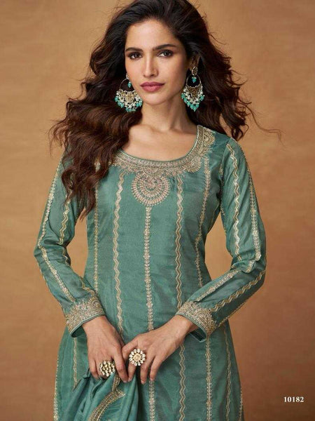 Shimmer silk RIN184 SAUMYA Suits & Dresses Wedding Collections Festive Collections Wholesale Palazzo Suit Ladies Silk Suit Designer Suits