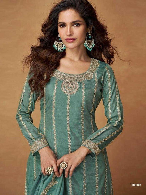 Shimmer silk RIN184 SAUMYA Suits & Dresses Wedding Collections Festive Collections Wholesale Palazzo Suit Ladies Silk Suit Designer Suits