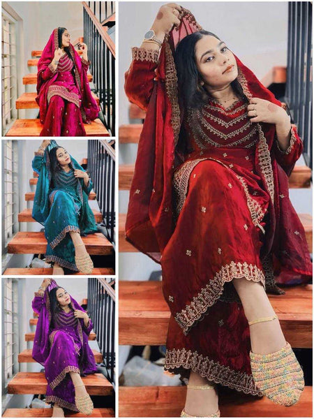 Silk RIN141 1942 Suits & Dresses Wholesale Ladies Suits Embroidery Suits Palazzo Suit Punjabi Suit