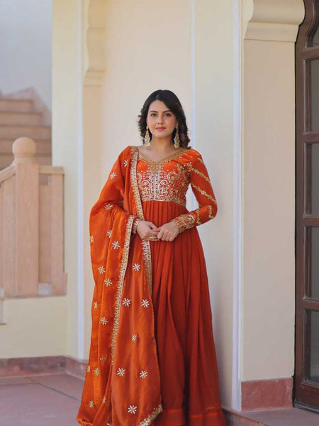 Silk RIN197 4579 Suits & Dresses Wholesale Embroidery Suits Party wear suits Bridal Suits