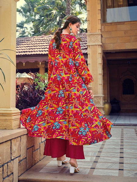 Silk RIN197 INDO WESTERN SET Suits & Dresses Wholesale Indo Western Dresses Printed Suits Handwork Suits