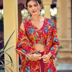 Silk RIN197 INDO WESTERN SET Suits & Dresses Wholesale Indo Western Dresses Printed Suits Handwork Suits