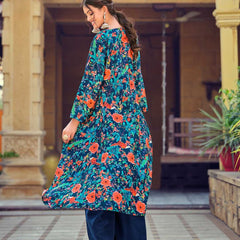 Silk RIN197 INDO WESTERN SET Suits & Dresses Wholesale Indo Western Dresses Printed Suits Handwork Suits