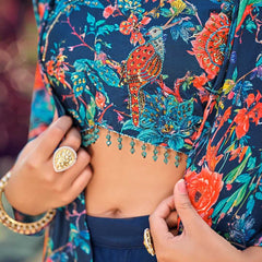 Silk RIN197 INDO WESTERN SET Suits & Dresses Wholesale Indo Western Dresses Printed Suits Handwork Suits