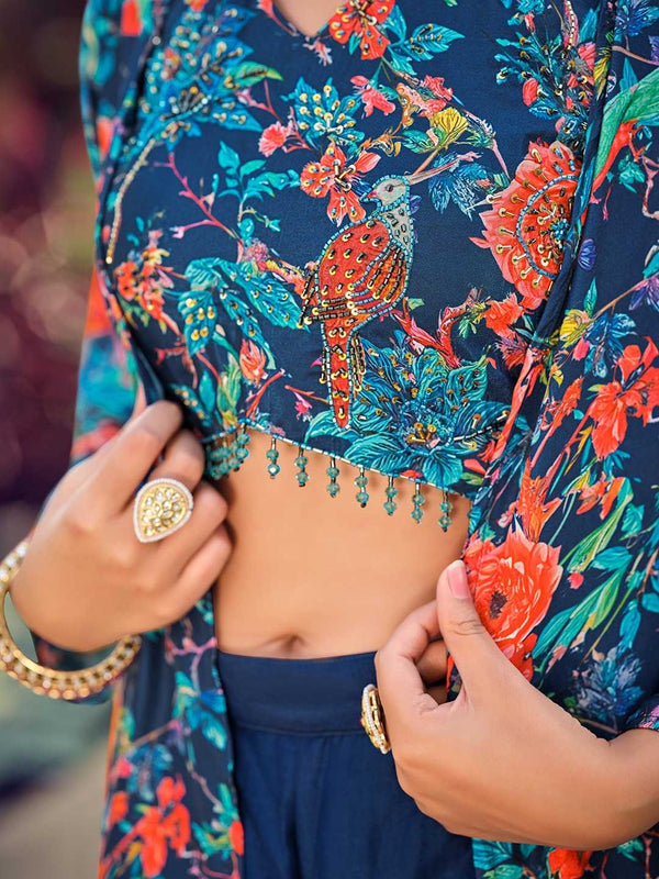 Silk RIN197 INDO WESTERN SET Suits & Dresses Wholesale Indo Western Dresses Printed Suits Handwork Suits