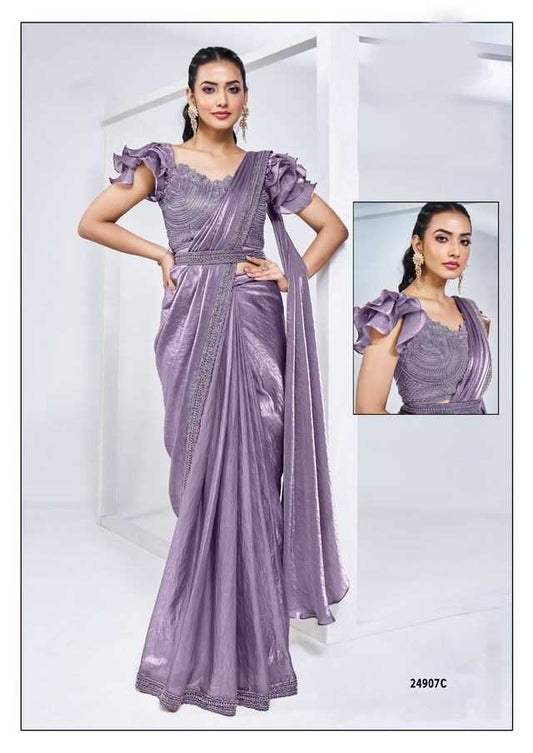 Silk RIN197 MAHOTSAV Sarees Wholesale Ready To Wear Sarees Saree with Belt Saree with Jacket