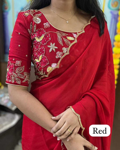 Soft chinon RIN118 228 Sarees Silk Sarees Festive Collections Wholesale Party Wear Sarees Soft Silk Sarees Festival Silk Sarees