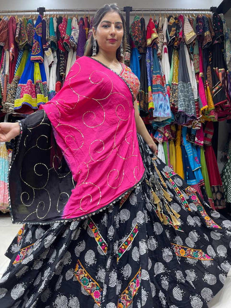 Soft Cotton KESH444 BLACK BEAUTY 3 Lehengas Wholesale Designer Lehenga Fancy Lehenga Chaniya Choli Floral Lehenga