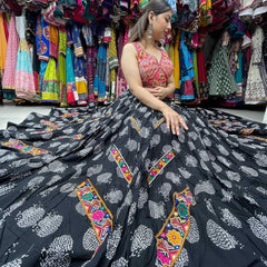 Soft Cotton KESH444 BLACK BEAUTY 3 Lehengas Wholesale Designer Lehenga Fancy Lehenga Chaniya Choli Floral Lehenga