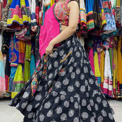 Soft Cotton KESH444 BLACK BEAUTY 3 Lehengas Wholesale Designer Lehenga Fancy Lehenga Chaniya Choli Floral Lehenga