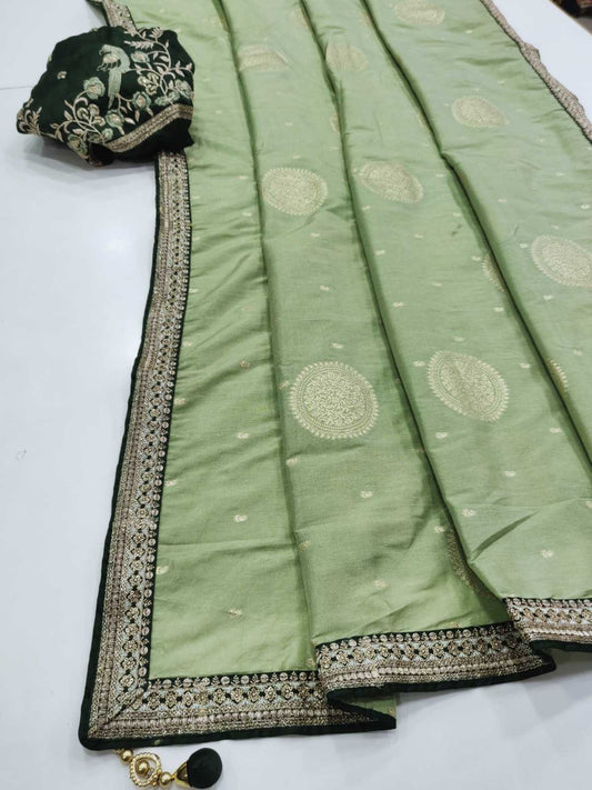 Soft Dola RIN184 Khwahish Silk Sarees Wholesale Dola Silk Sarees Silk Sarees With Contrast Pallu Silk Sarees For Weddings