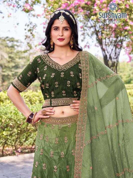 Soft Gold Crush RIN211 SURSHYAM Lehengas Wedding Collections Festive Collections Wholesale Designer Lehenga Silk Lehenga Wedding Lehenga