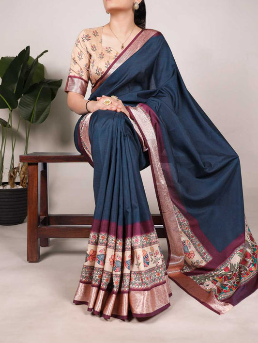 Tussar Silk KESH134 7022 Sarees Wholesale Printed Sarees Tussar Sarees Office Wear Sarees