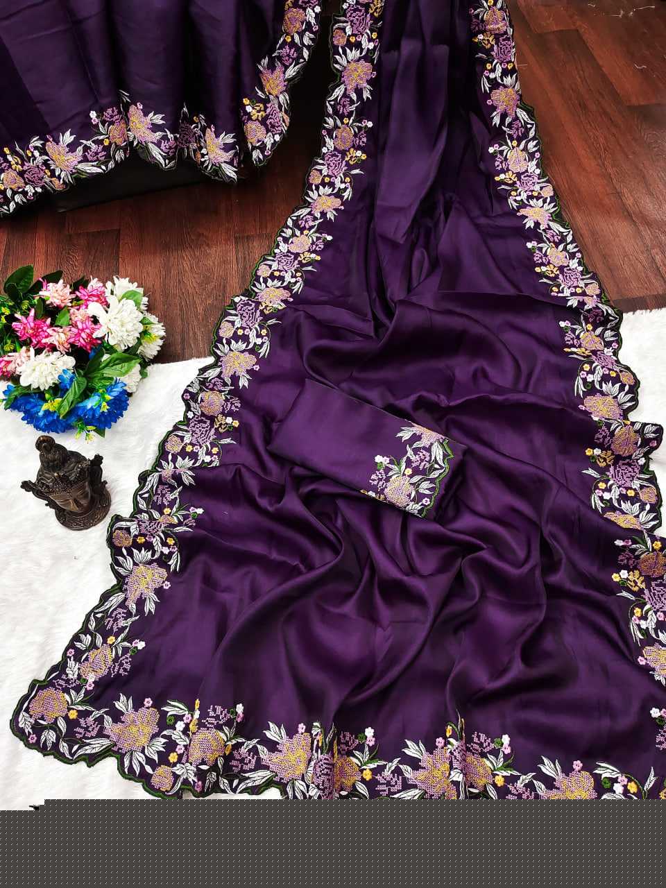Tussar Silk RIN118 219 Sarees Silk Sarees Festive Collections Wholesale Tussar Silk Sarees Embroidered Sarees Cutwork Saree