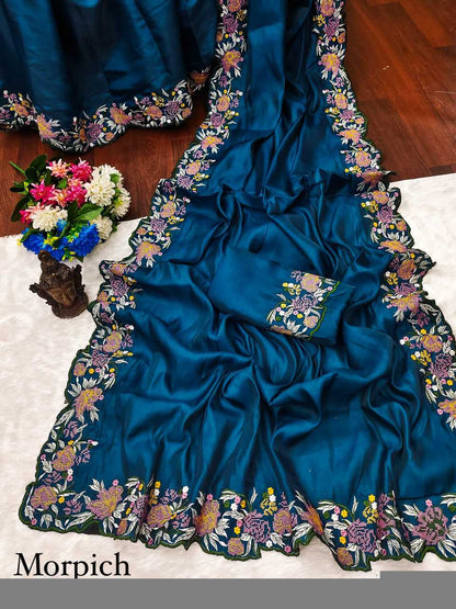 Tussar Silk RIN118 219 Sarees Silk Sarees Festive Collections Wholesale Tussar Silk Sarees Embroidered Sarees Cutwork Saree