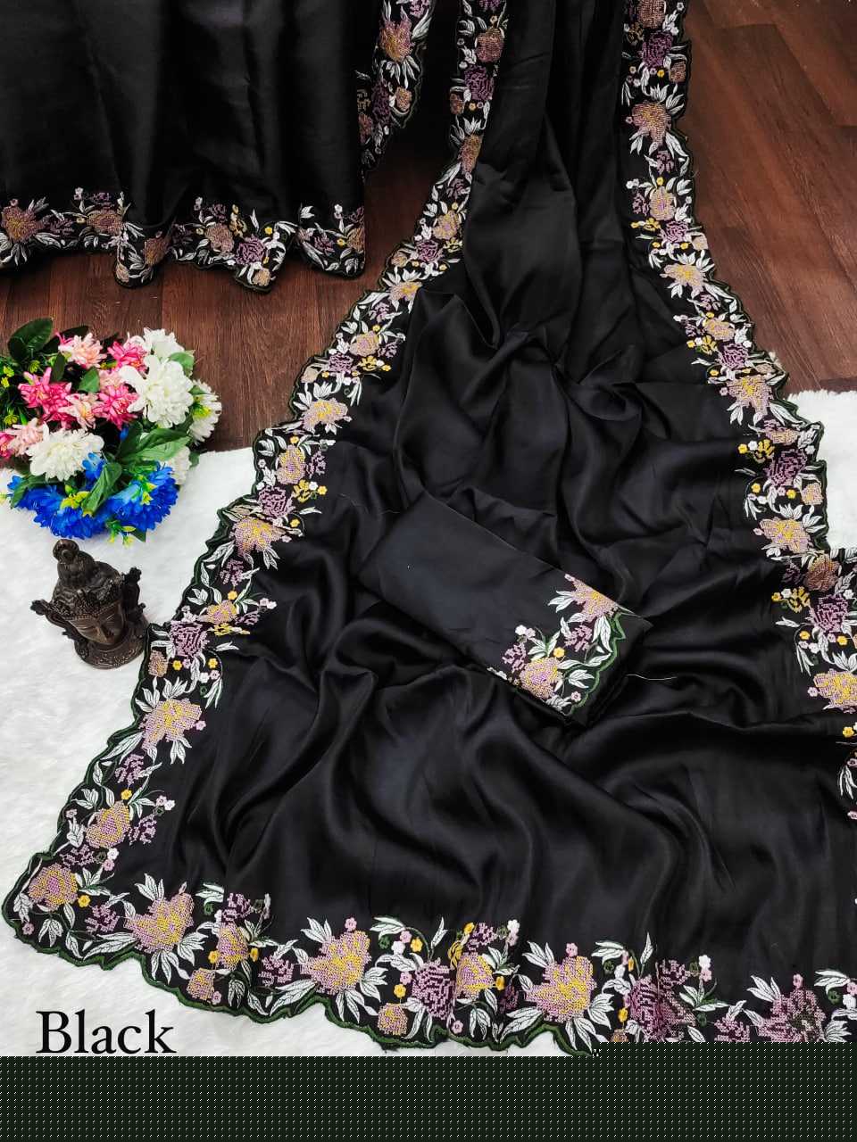 Tussar Silk RIN118 219 Sarees Silk Sarees Festive Collections Wholesale Tussar Silk Sarees Embroidered Sarees Cutwork Saree