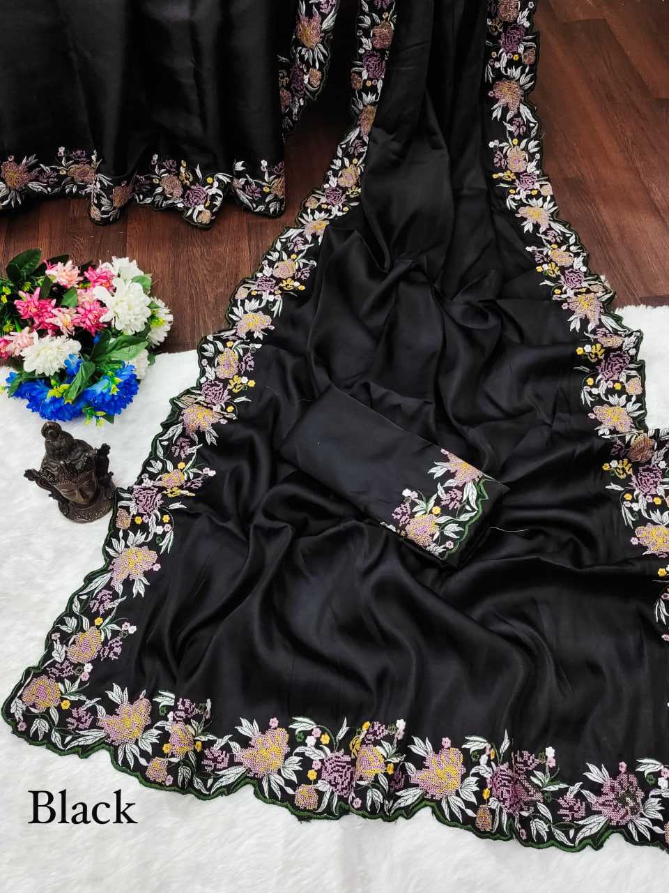 Tussar Silk RIN118 219 Sarees Silk Sarees Festive Collections Wholesale Tussar Silk Sarees Embroidered Sarees Cutwork Saree