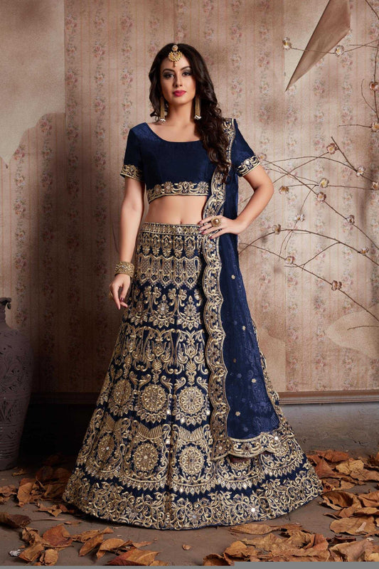 Velvet RIN197 2728 Lehengas Wedding Collections Festive Collections Wholesale Designer Lehenga Velvet Lehenga After-Party Outfits