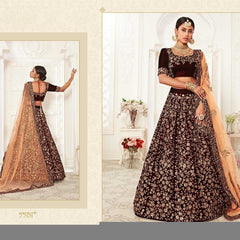 Velvet RIN197 Neo Traditional Vol-2-2726 Lehengas Wedding Collections Festive Collections Wholesale Designer Lehenga Net Fancy Lehenga Velvet Lehenga