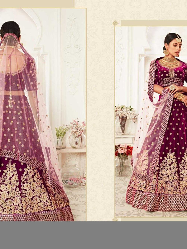 Velvet RIN197 Neo Traditional Vol-2-2726 Lehengas Wedding Collections Festive Collections Wholesale Designer Lehenga Net Fancy Lehenga Velvet Lehenga