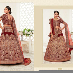 Velvet RIN197 Neo Traditional Vol-2-2726 Lehengas Wedding Collections Festive Collections Wholesale Designer Lehenga Net Fancy Lehenga Velvet Lehenga