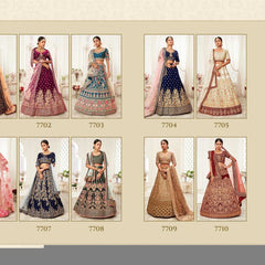 Velvet RIN197 Neo Traditional Vol-2-2726 Lehengas Wedding Collections Festive Collections Wholesale Designer Lehenga Net Fancy Lehenga Velvet Lehenga