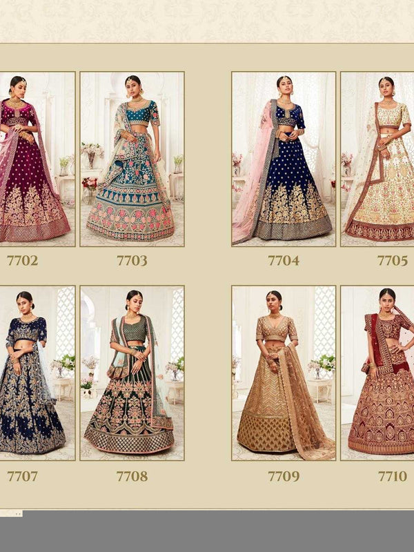 Velvet RIN197 Neo Traditional Vol-2-2726 Lehengas Wedding Collections Festive Collections Wholesale Designer Lehenga Net Fancy Lehenga Velvet Lehenga