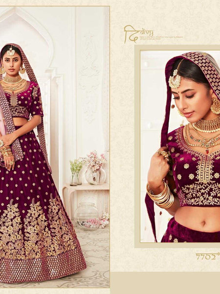 Velvet RIN197 Neo Traditional Vol-2-2726 Lehengas Wedding Collections Festive Collections Wholesale Designer Lehenga Net Fancy Lehenga Velvet Lehenga