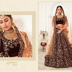 Velvet RIN197 Neo Traditional Vol-2-2726 Lehengas Wedding Collections Festive Collections Wholesale Designer Lehenga Net Fancy Lehenga Velvet Lehenga