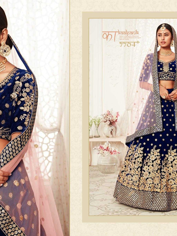 Velvet RIN197 Neo Traditional Vol-2-2726 Lehengas Wedding Collections Festive Collections Wholesale Designer Lehenga Net Fancy Lehenga Velvet Lehenga