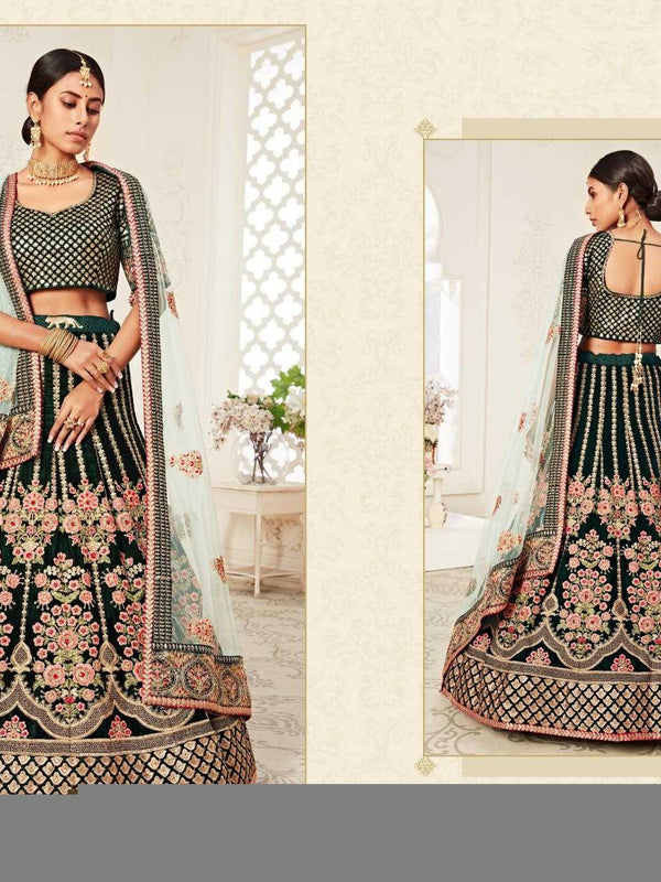 Velvet RIN197 Neo Traditional Vol-2-2726 Lehengas Wedding Collections Festive Collections Wholesale Designer Lehenga Net Fancy Lehenga Velvet Lehenga