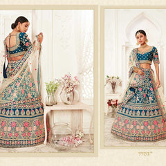 Velvet RIN197 Neo Traditional Vol-2-2726 Lehengas Wedding Collections Festive Collections Wholesale Designer Lehenga Net Fancy Lehenga Velvet Lehenga