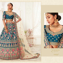 Velvet RIN197 Neo Traditional Vol-2-2726 Lehengas Wedding Collections Festive Collections Wholesale Designer Lehenga Net Fancy Lehenga Velvet Lehenga