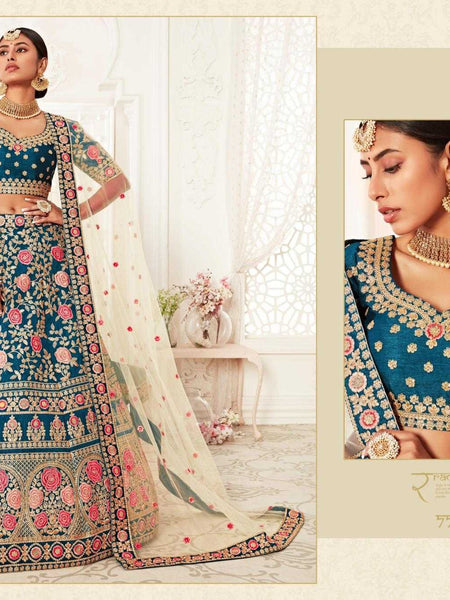 Velvet RIN197 Neo Traditional Vol-2-2726 Lehengas Wedding Collections Festive Collections Wholesale Designer Lehenga Net Fancy Lehenga Velvet Lehenga