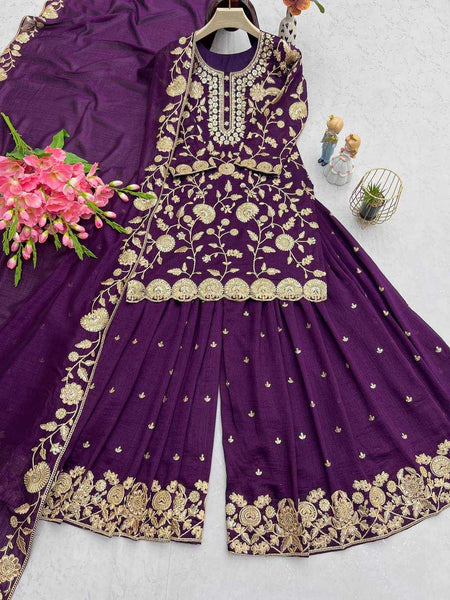 Vichitra Silk KESH490 645 Suits & Dresses Wholesale Ladies Suits Sharara Salwar Suits Embroidery Suits